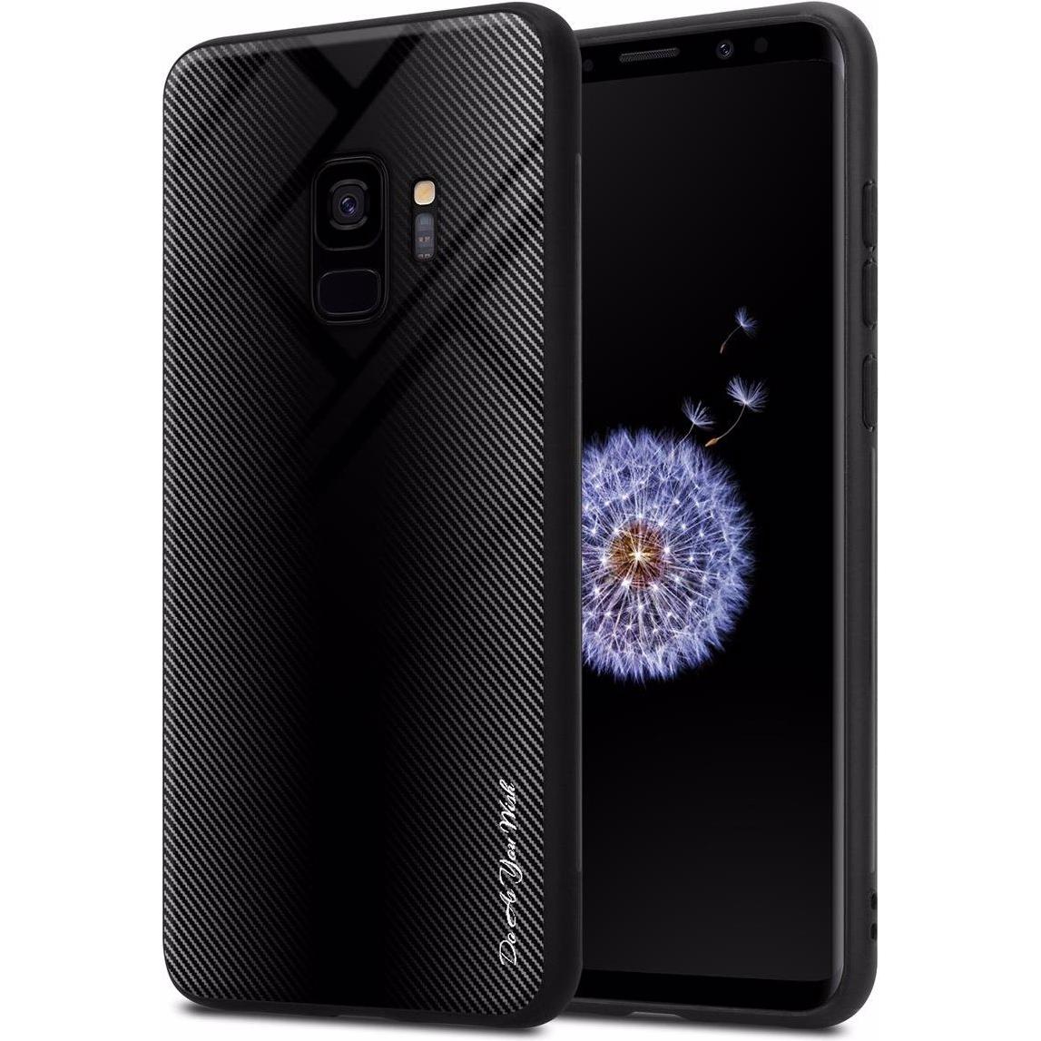 Thumbnail - Cadorabo TPU Gestreiftes Glas Cover (Samsung Galaxy S9+), Smartphone Hülle, Schwarz