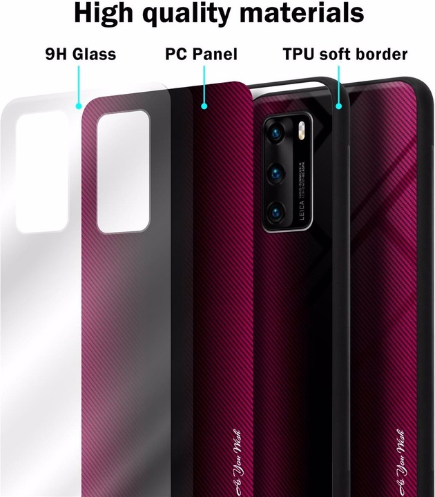 Productafbeelding Cadorabo TPU gestreepte glasplaat (Huawei P40)