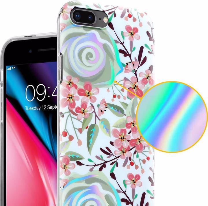 Image du produit Cadorabo Couverture IMD TPU Fleurs & Feuilles colorées (Apple iPhone 7 Plus, Apple iPhone 7s Plus)