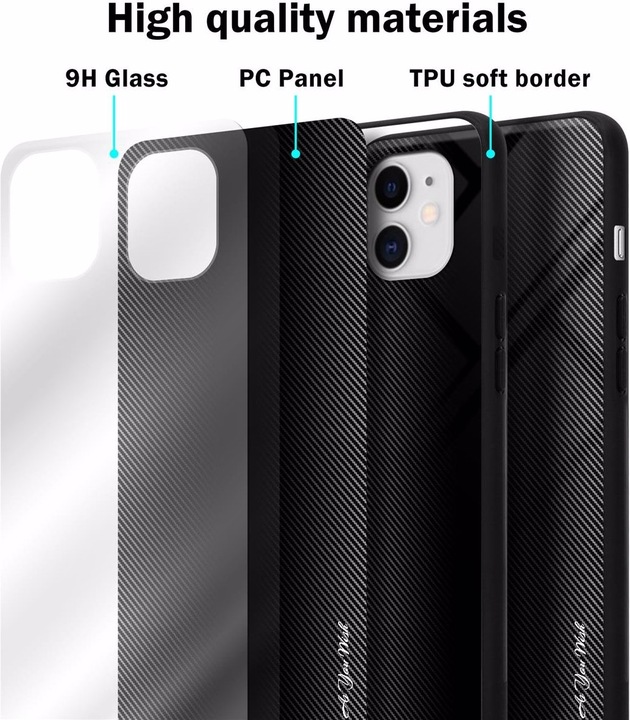 Productafbeelding Cadorabo TPU gestreepte glasplaat (Apple iPhone 11)