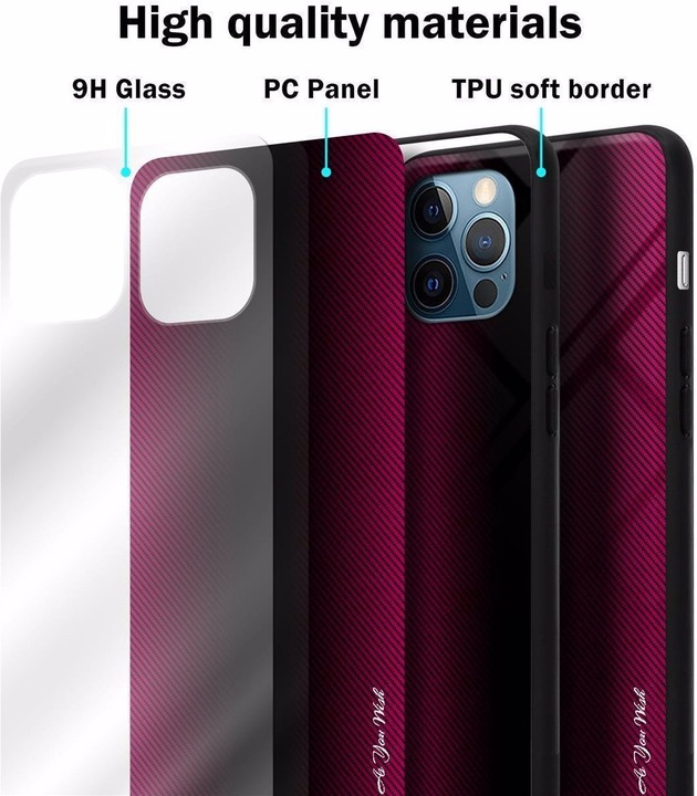 Productafbeelding Cadorabo TPU gestreepte glasplaat (Apple iPhone 12 Pro Max)