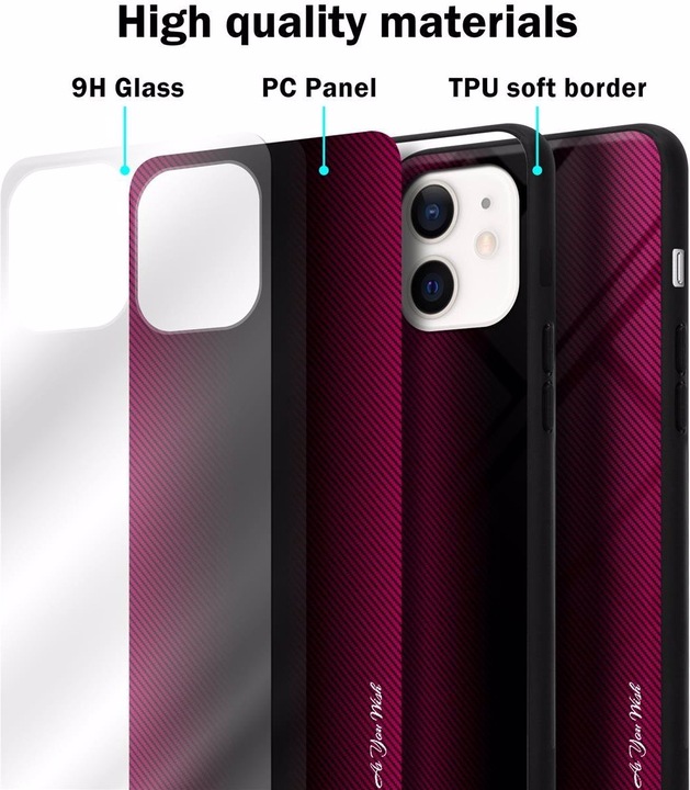 Productafbeelding Cadorabo TPU gestreepte glasplaat (Apple iPhone 12 mini)