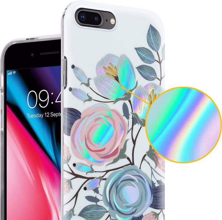 Image du produit Cadorabo Couverture IMD TPU Fleurs & Feuilles colorées (Apple iPhone 7 Plus, Apple iPhone 7s Plus)