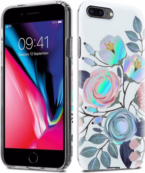 Image du produit Cadorabo Couverture IMD TPU Fleurs & Feuilles colorées (Apple iPhone 7 Plus, Apple iPhone 7s Plus)
