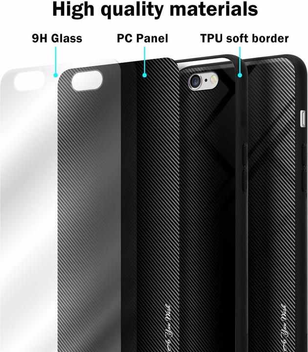 Actual product image Cadorabo TPU Striped Glass Cover (Apple iPhone 6)