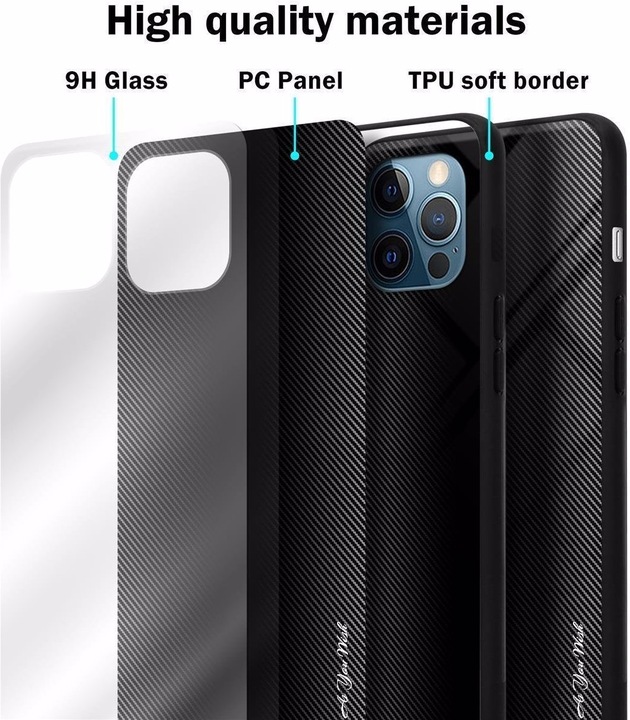 Productafbeelding Cadorabo TPU gestreepte glasplaat (Apple iPhone 12 Pro Max)