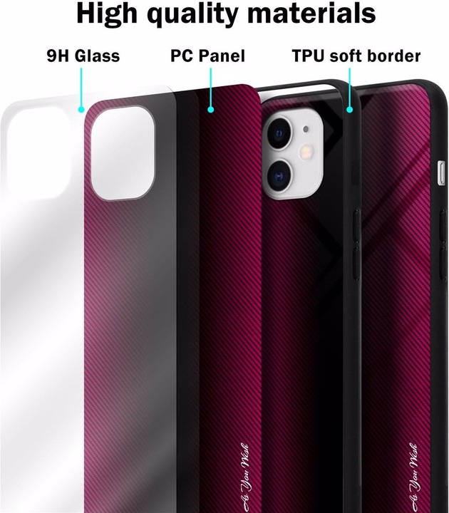 Productafbeelding Cadorabo TPU gestreepte glasplaat (Apple iPhone 11)