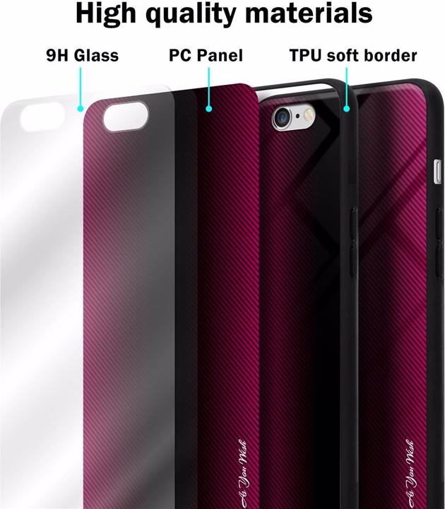 Actual product image Cadorabo TPU Striped Glass Cover (Apple iPhone 6)