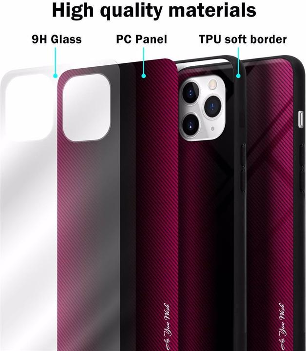 Actual product image Cadorabo TPU Striped Glass Cover (Apple iPhone 11 Pro)