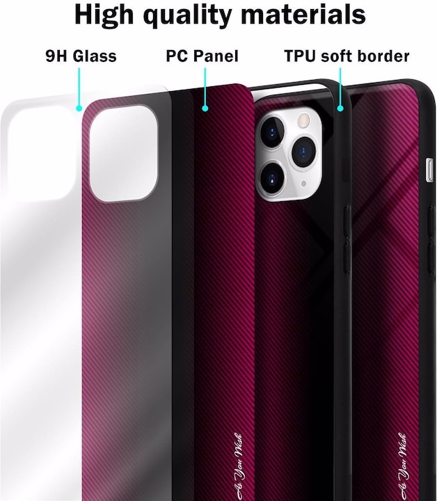 Productafbeelding Cadorabo TPU gestreepte glasplaat (Apple iPhone 11 Pro)