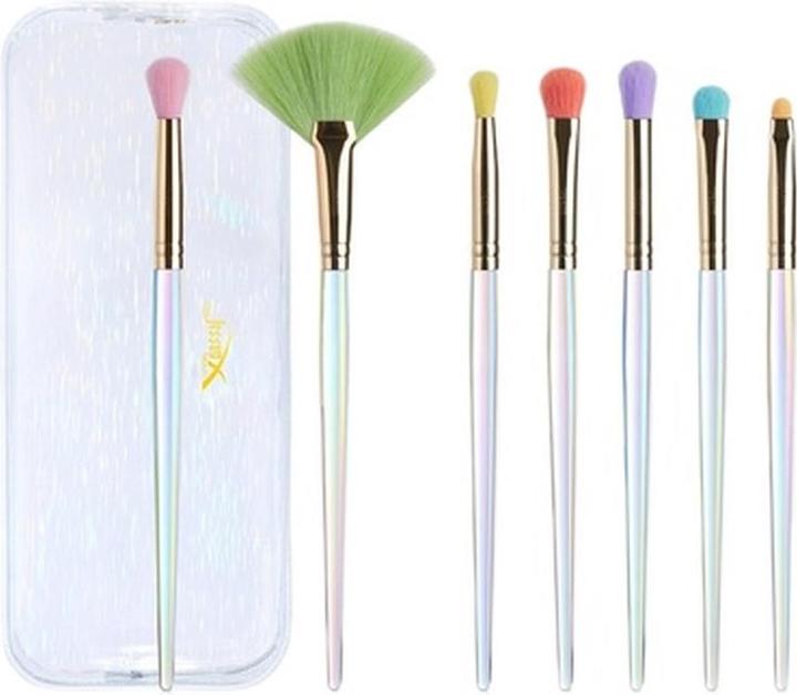 NoName Buntes Makeup-Set mit sieben Augen-Makeup-Pinseln in Kosmetiktasche T318 (Augenbrauen)