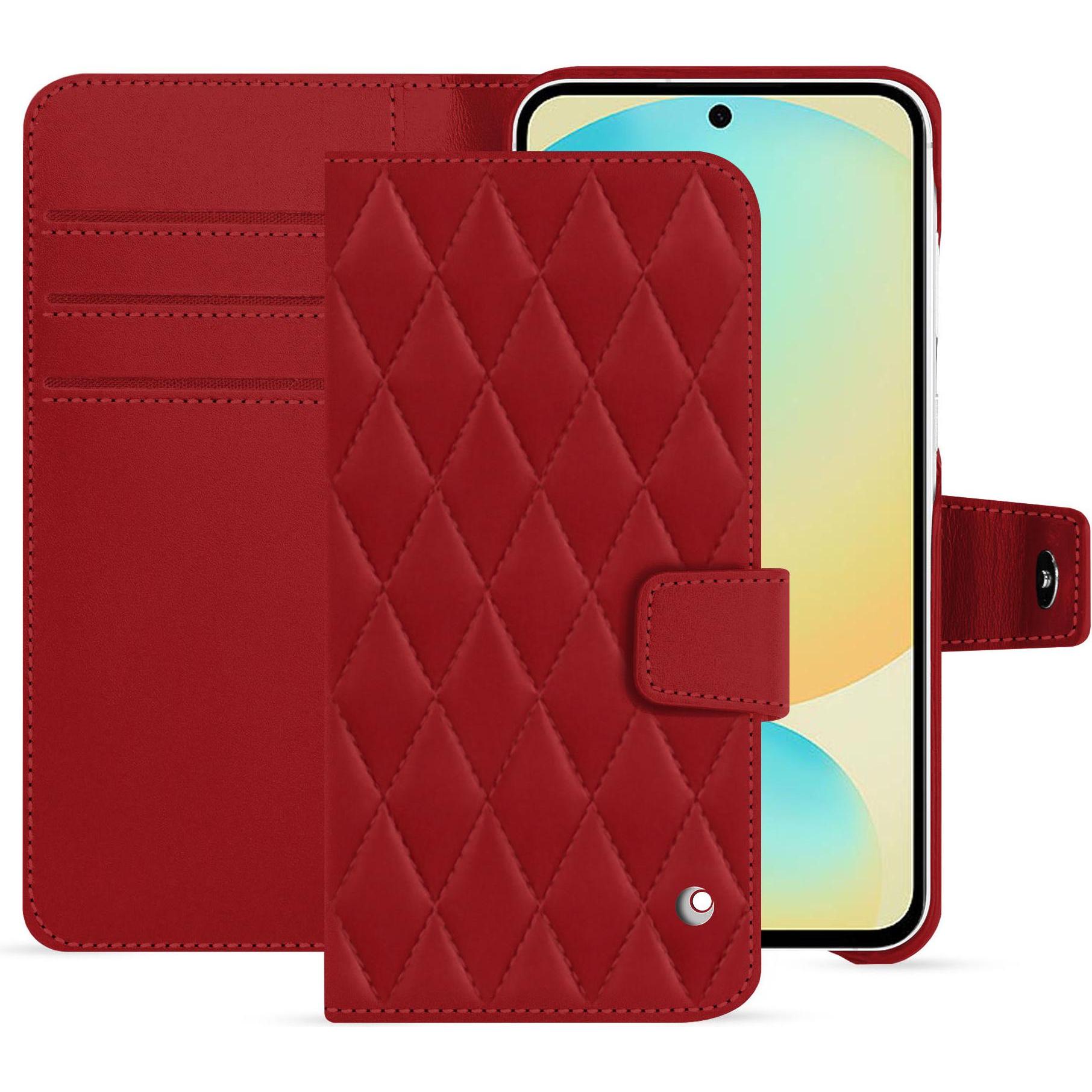 Noreve Lederschutzhülle FE (Samsung Galaxy S24 FE), Smartphone Hülle, Rot