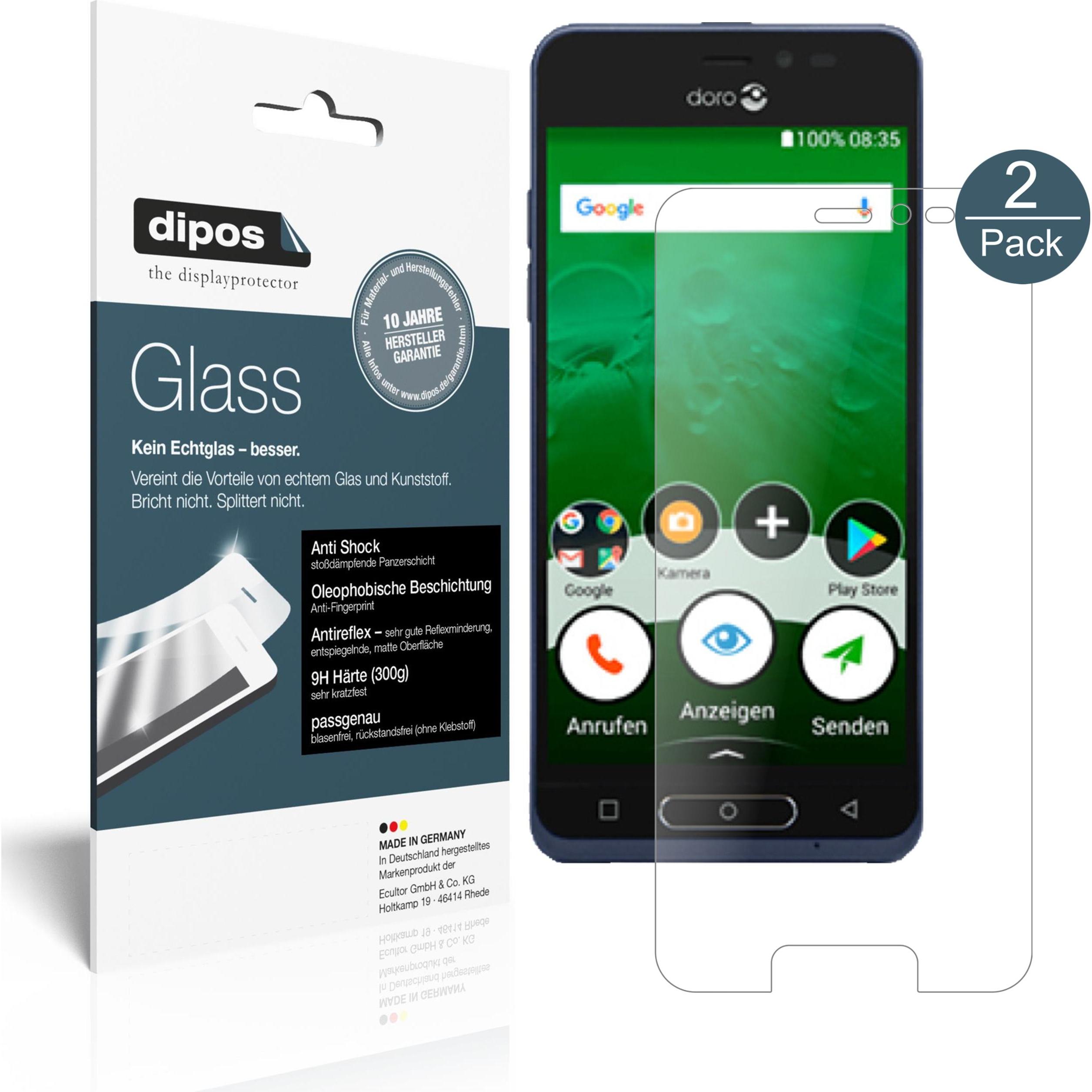 Dipos Displayschutz Anti-Shock (2 Stück, Doro 8035), Smartphone Schutzfolie, Transparent