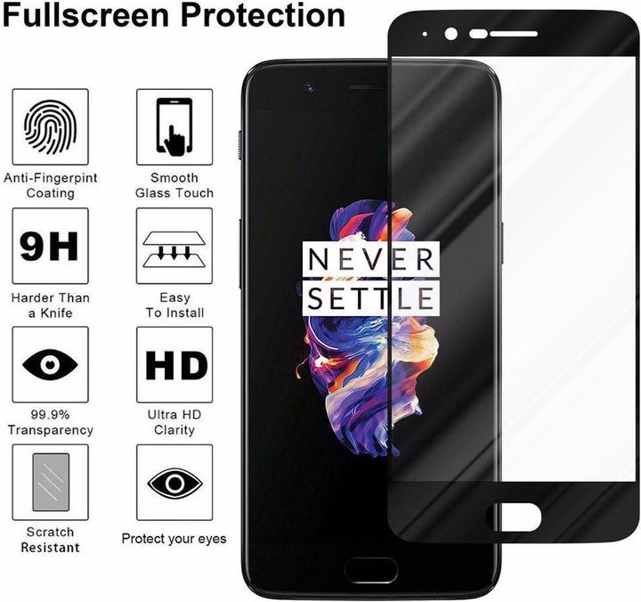 Actual product image Cadorabo Full screen display protection glass (1 Piece, OnePlus 5)