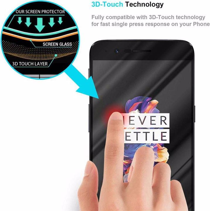 Actual product image Cadorabo Full screen display protection glass (1 Piece, OnePlus 5)