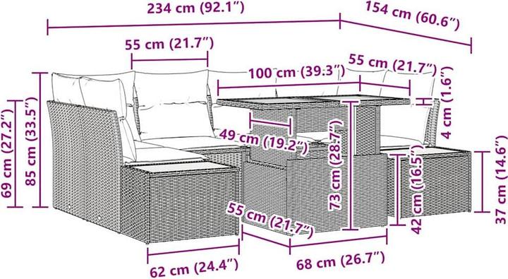 Produktbild vidaXL Garten-Esszimmer-Set (100 x 55 x 73 cm)
