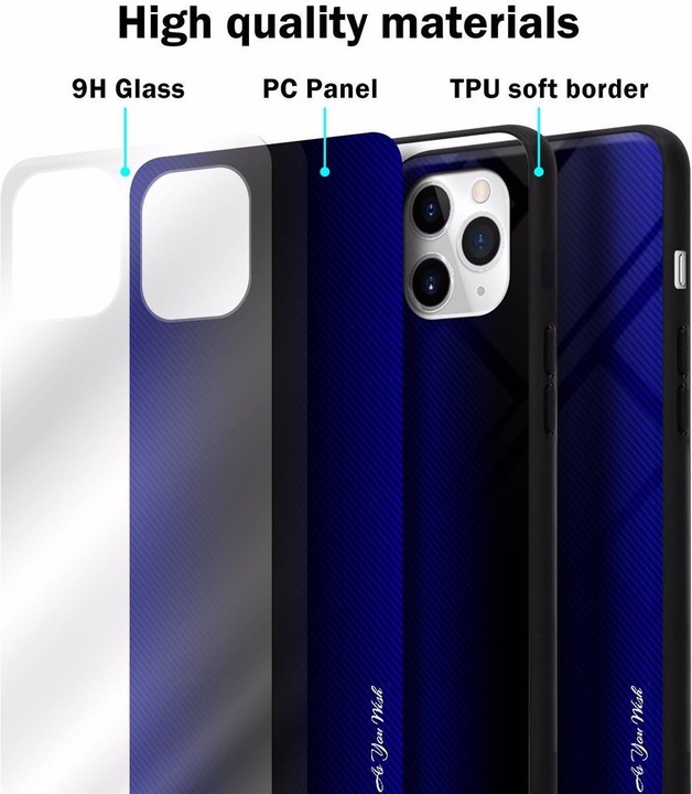 Productafbeelding Cadorabo TPU gestreepte glasplaat (Apple iPhone 11 Pro Max)