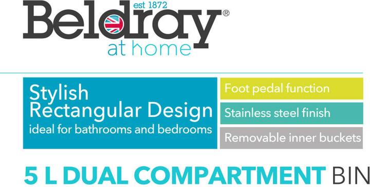 Actual product image Beldray LA035235SSFEU7 5-Litre Dual Compartment Bin â Stainless Steel (5 l)
