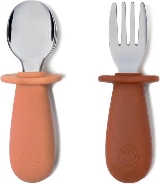 Actual product image Soina Cutlery set spoon & fork with silicone handle