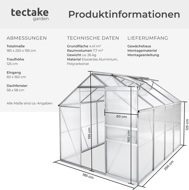 Produktbild tectake Gewächshaus