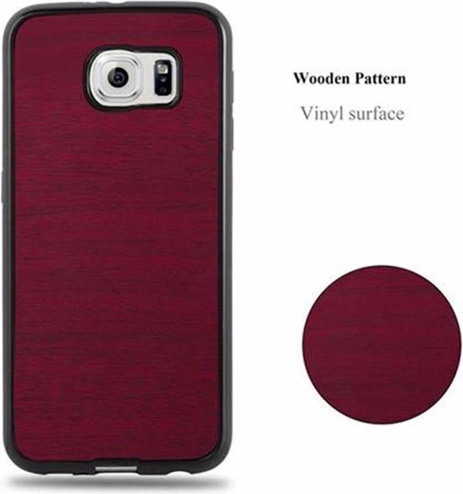 Actual product image Cadorabo TPU Wooden Cover (Samsung Galaxy S6)