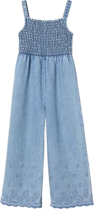 Image du produit Vertbaudet Mädchen Jumpsuit aus Light-Denim mit gestickten Blumen (116)