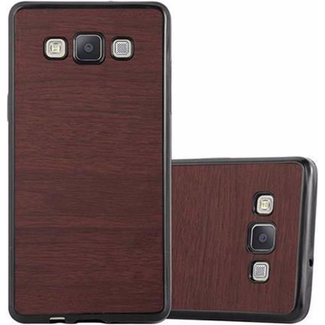 Cadorabo TPU Wooden Cover (Samsung Galaxy J5 (2015)), Smartphone Hülle, Braun