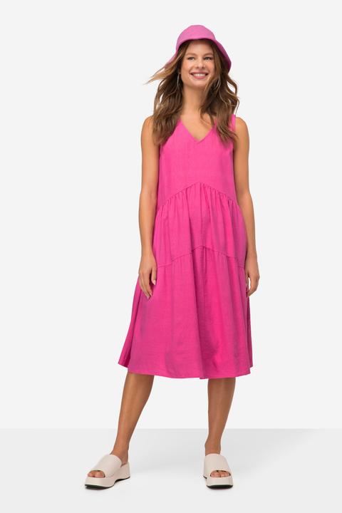 Produktbild Laurasøn Leinenmix-Kleid, uni, V-Ausschnitt, ärmellos (M)