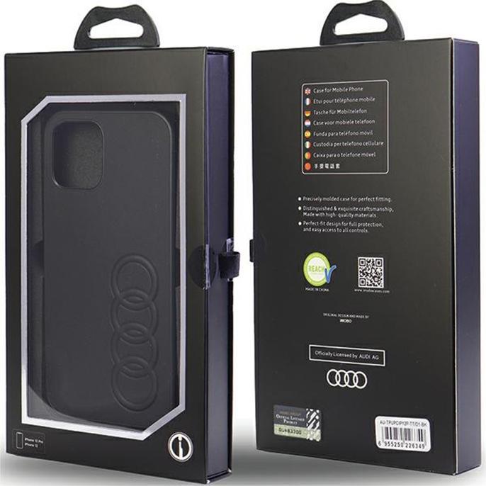 Produktbild Audi Synthetic Leather iPhone 12/12 Pro 6.1" czarny/black hardcase AU-TPUPCIP12P-TT/D1-BK (Apple iPhone 12)
