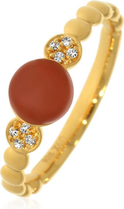 Immagine prodotto Xen Anello con pietra di cacao e topazio bianco di circa 0,95 ct. placcato oro giallo (56, 925 Argento)