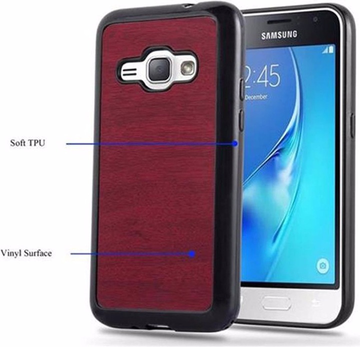 Actual product image Cadorabo TPU Wooden Cover (Samsung Galaxy J1 (2016))