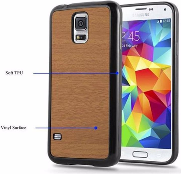 Image du produit Cadorabo Couverture en bois TPU (Samsung Galaxy S5, Samsung Galaxy S5 Neo)