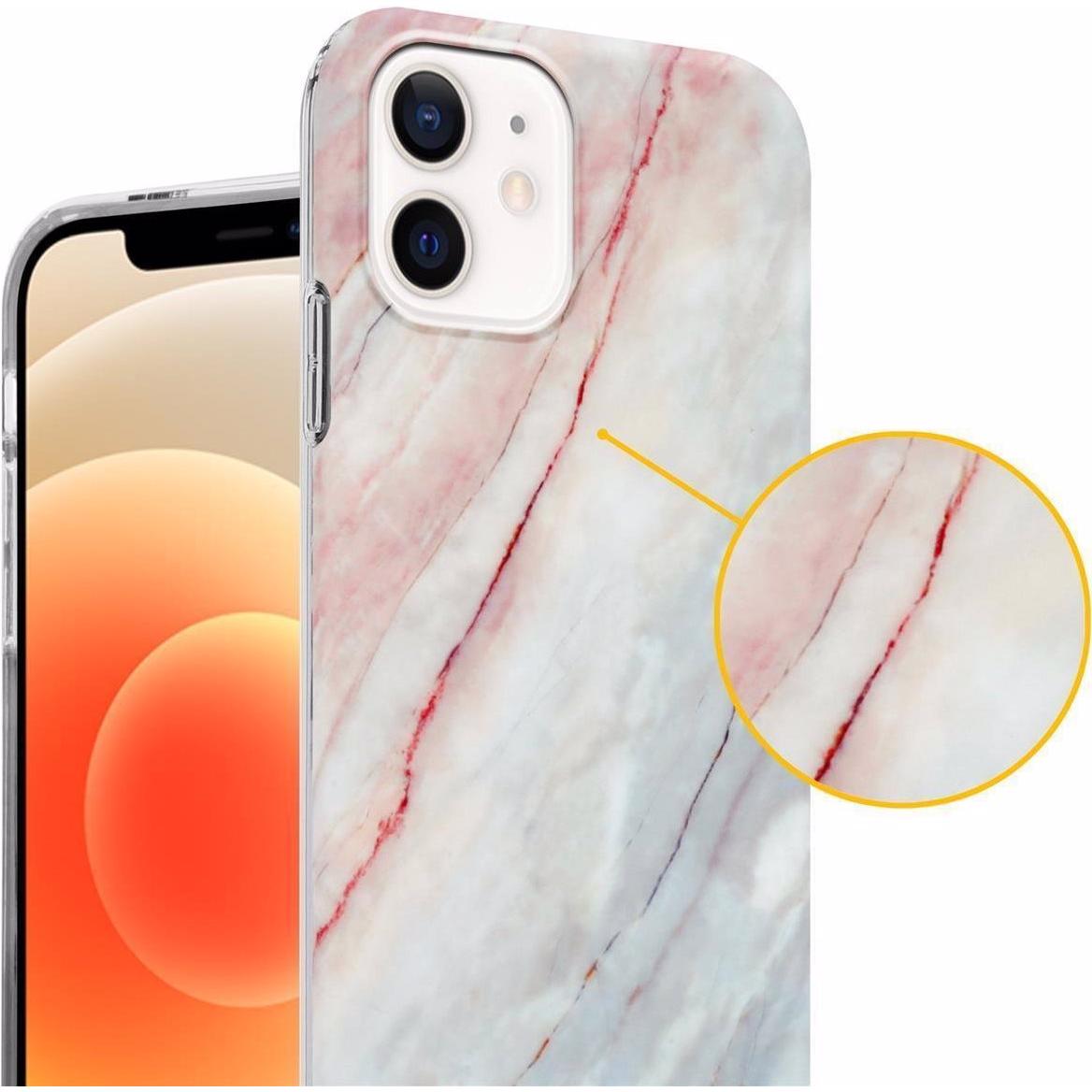 Thumbnail - Cadorabo IMD TPU Bunter Marmor Cover (Apple iPhone 12, Realme 12 Pro+), Smartphone Hülle, Rosa