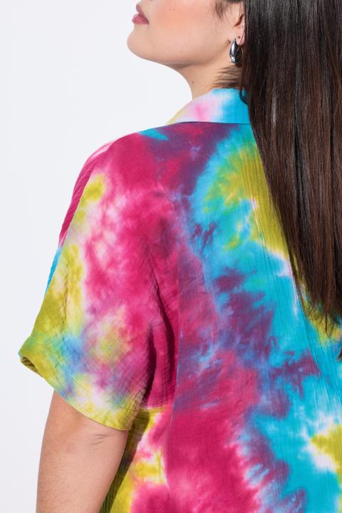 Immagine prodotto Angel of Style Bluse, Boxy Fit, Musselin, Batik-Muster (50)