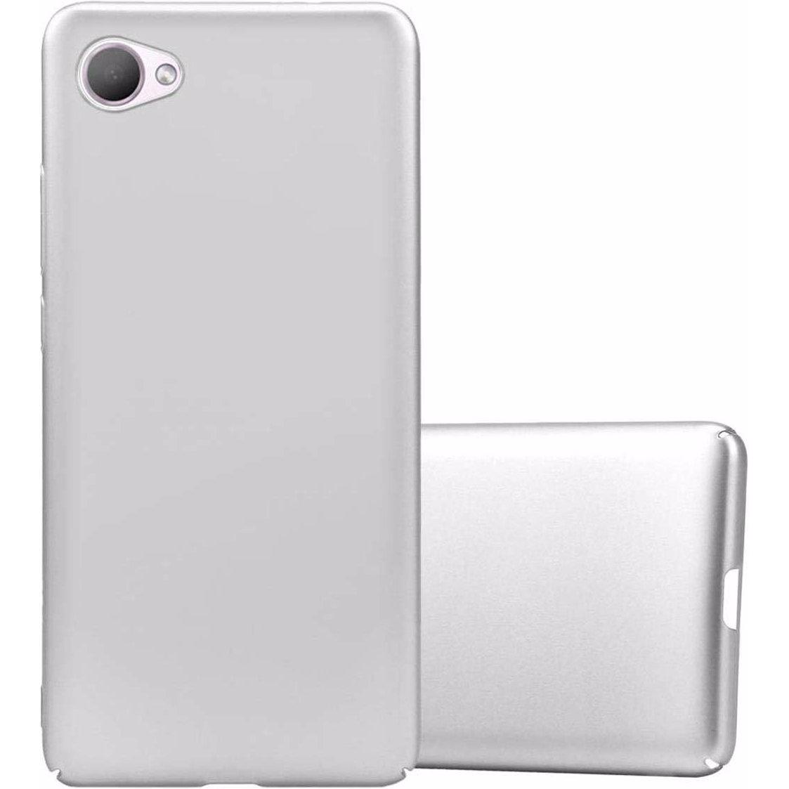 Cadorabo Hard Cover Matt Metall Cover (HTC Desire 12), Smartphone Hülle, Silber