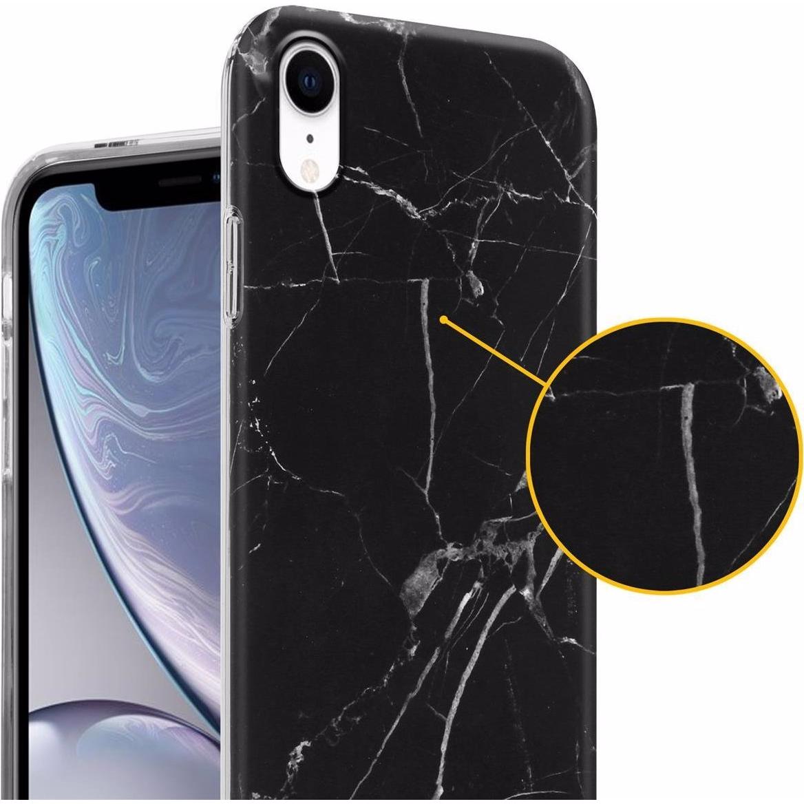 Thumbnail - Cadorabo IMD TPU Bunter Marmor Cover (Apple iPhone XR), Smartphone Hülle, Schwarz