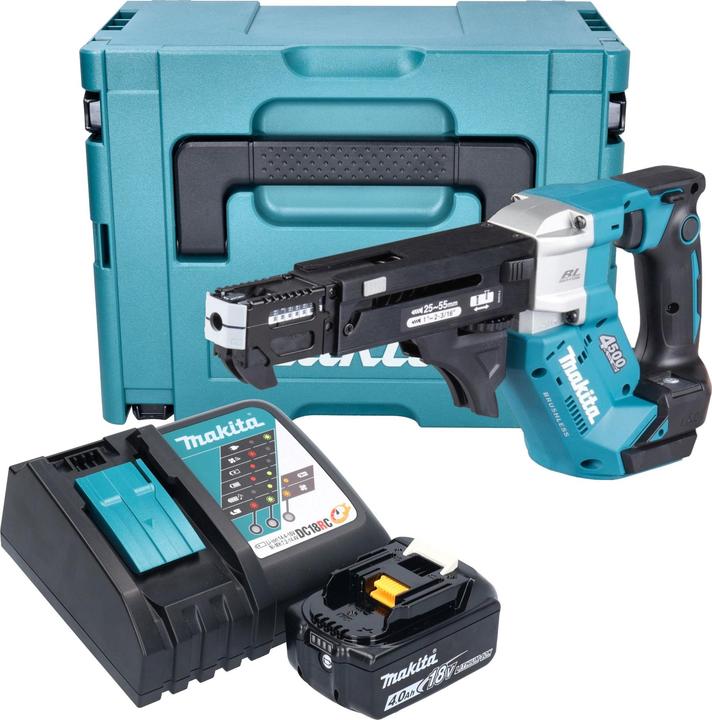 Makita DFR 552 RM1J Akku Magazinschrauber 18 V 25 - 55 mm Brushless ...