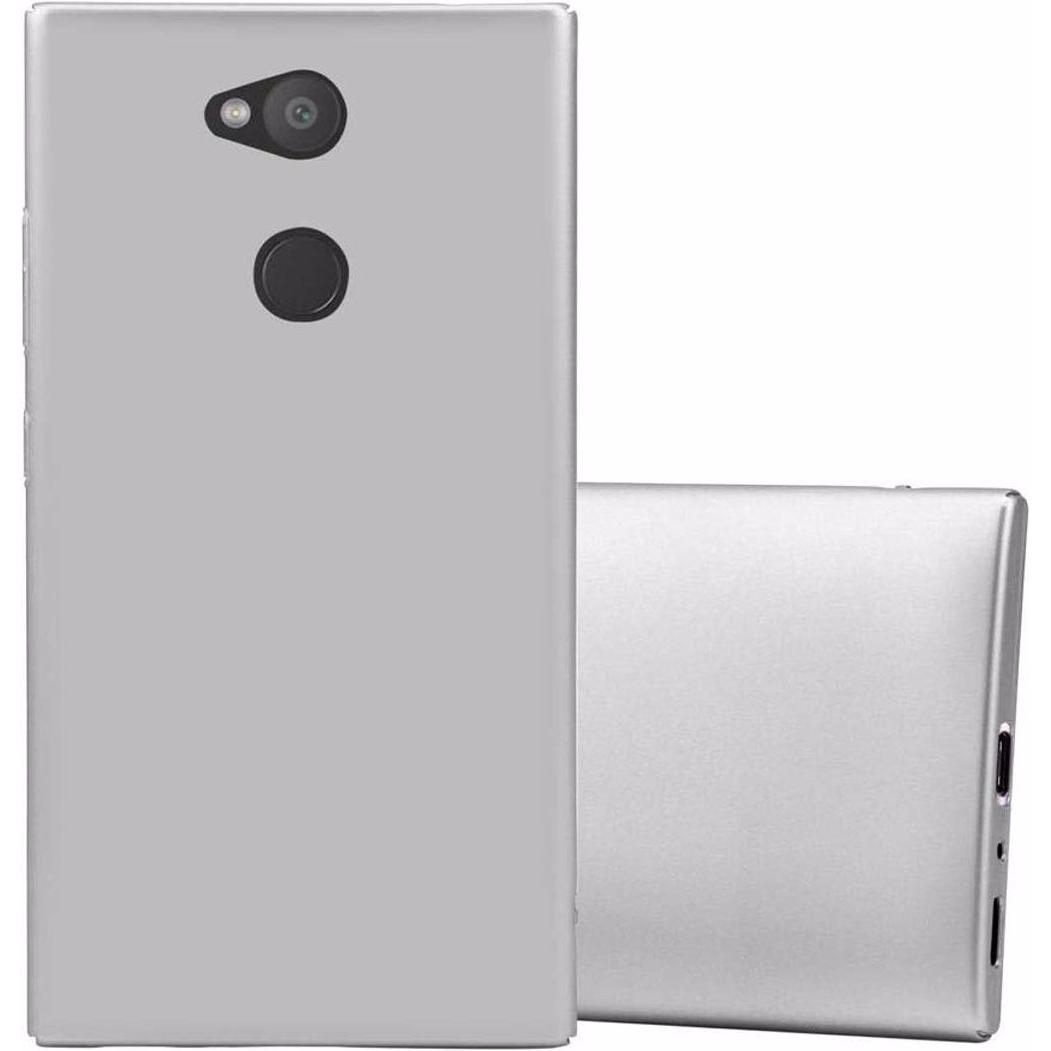 Cadorabo Hard Cover Matt Metall Cover (Sony Xperia L2), Smartphone Hülle, Silber