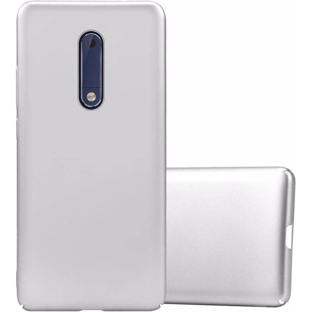 Cadorabo Hard Cover Matt Metall Cover (OnePlus 5), Smartphone Hülle, Silber