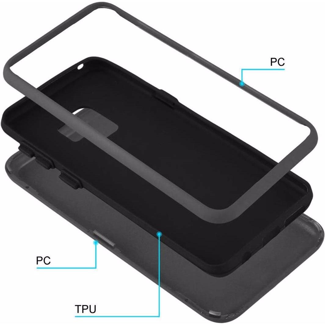 Thumbnail - Cadorabo Hybrid 3-in-1 (3teilig) Cover (Samsung Galaxy S9+), Smartphone Hülle, Grau