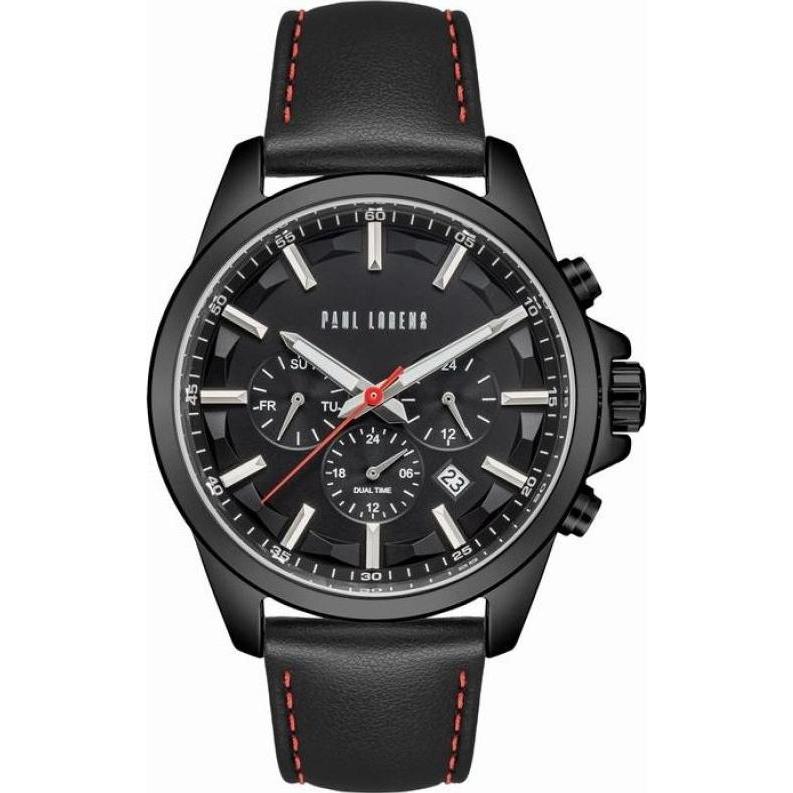 Paul Lorens, Orologio da polso, Zegarek Zegarek męski MAKALU PL20010A-1A3, Nero, (Cronografo)
