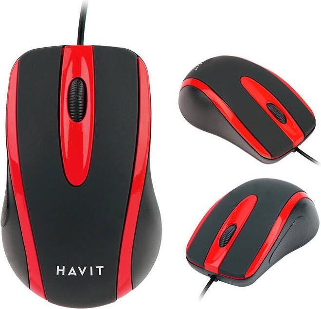 Produktbild Havit Universal mouse MS753 (black&red)