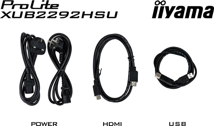 Produktbild iiyama XUB2292HSU-B6 54,61cm 21,5Zoll ETE IPS FHD 100Hz 250cd/m2 0.4ms HDMI DP USB-HUB 4x3.2 Speaker (1920 x 1080 Pixel, 21.50")