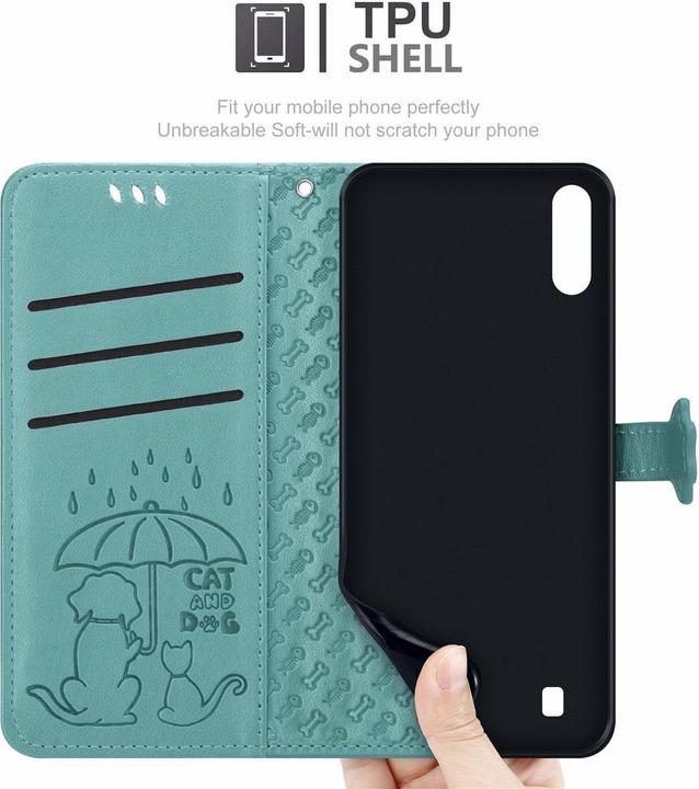 Produktbild Cadorabo Book Hunde & Katzen Cover (HTC One M10, Samsung Galaxy A10)