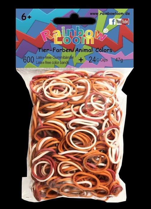 Actual product image Rainbow Loom Elastic bands animal colours mix (600 pcs.)