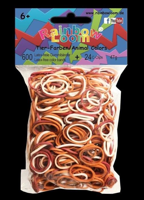 Produktbild Rainbow Loom Gummibänder Tierfarben Mix (600 Stk.)