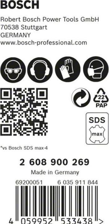 Actual product image Bosch Professional Zubehör EXPERT SDS max-8X hammer drill, 25 x 400 x 520 mm, 5 pieces (25 millimetres)