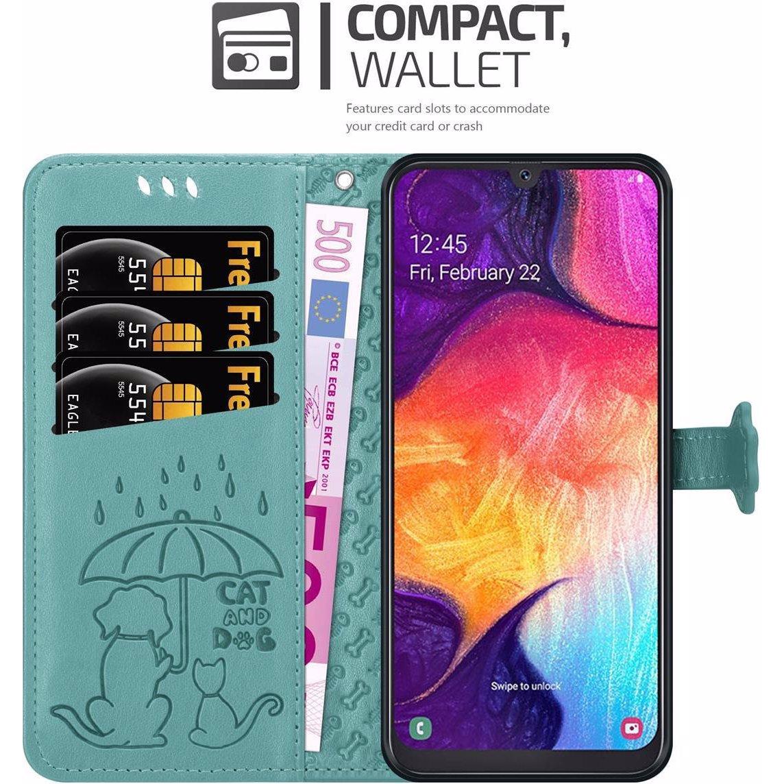 Thumbnail - Cadorabo Book Hunde & Katzen Cover (Samsung Galaxy A30s, Samsung Galaxy A50s), Smartphone Hülle, Grün