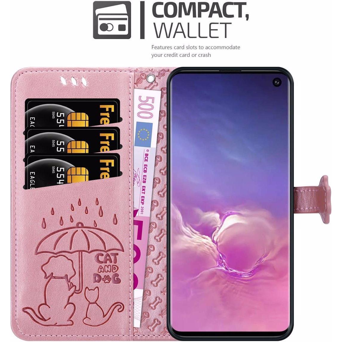 Thumbnail - Cadorabo Book Hunde & Katzen Cover (Samsung Galaxy S10), Smartphone Hülle, Rosa