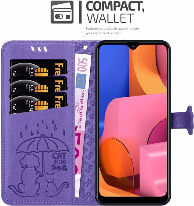 Actual product image Cadorabo Book Dogs & Cats Cover (Samsung Galaxy A20s)